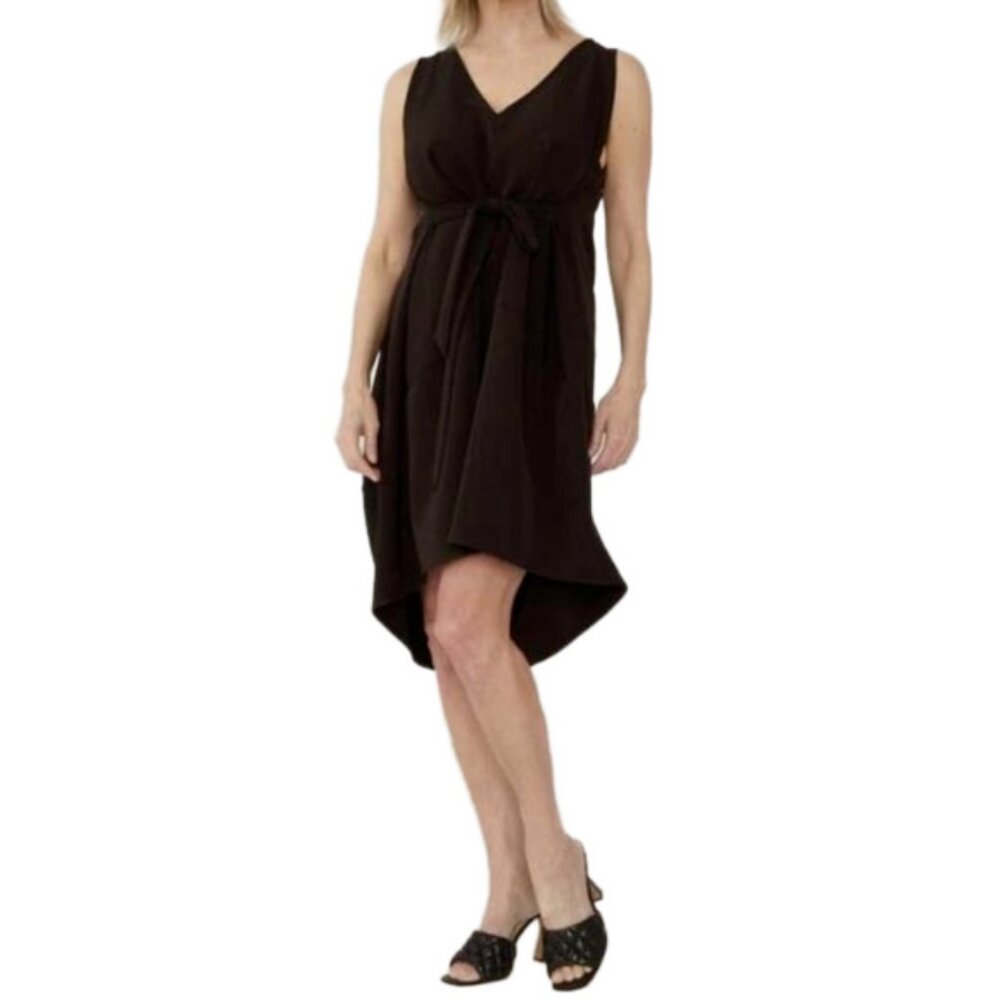 New Brian Bailey Black Sleeveless A-line Knee Length Dress Size Medium bin 4J